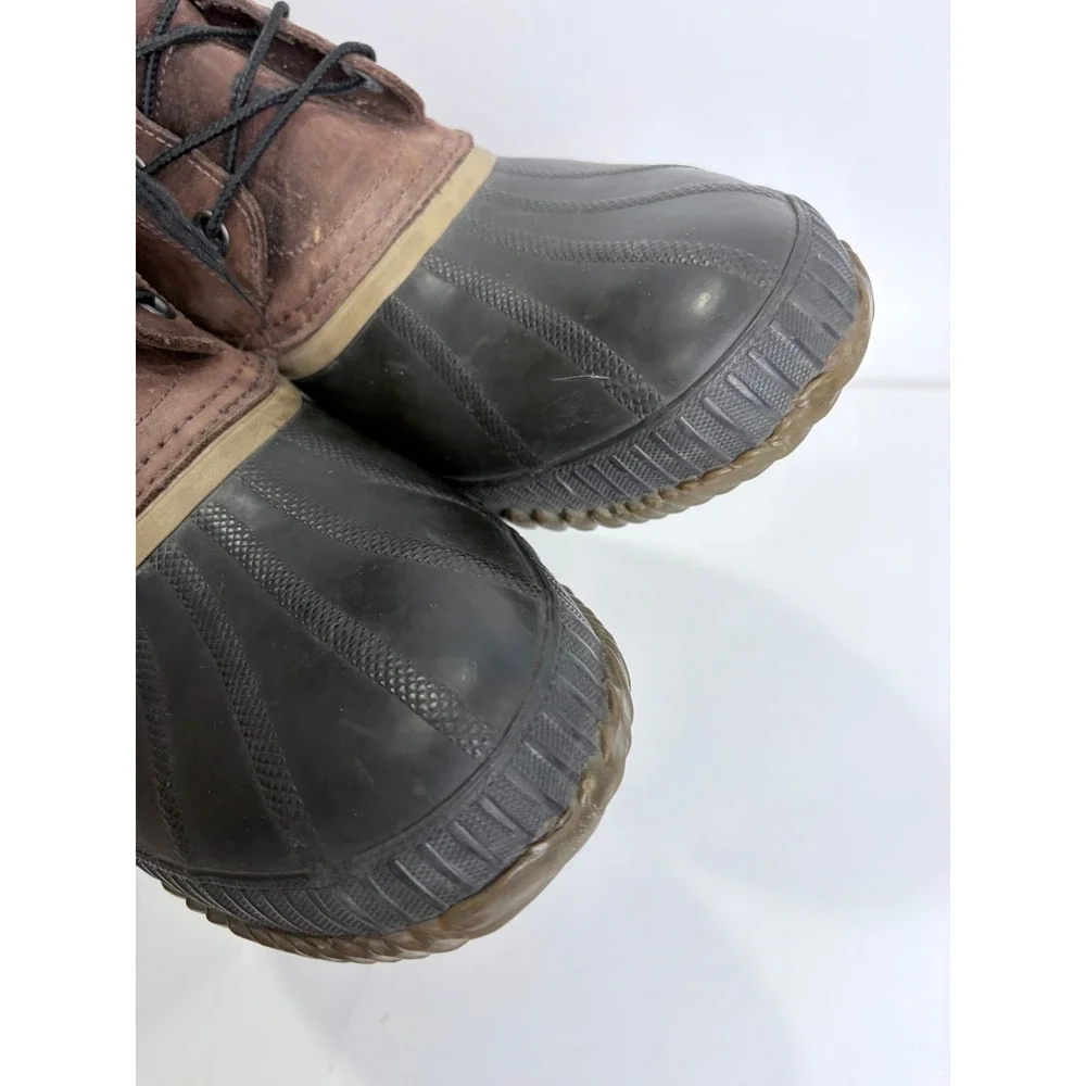 Sorel Duck Boots Mens 12 Brown Leather Rubber Lace-Up‎ Winter Outdoor